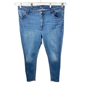 Old Navy Plus Size 18 Jeans‎ High Rise Super Skinny Blue Denim Stretch Solid 915
